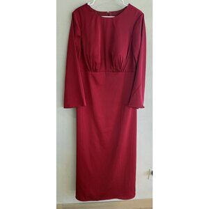 AW Bridal Women's 14 Ginevra Satin Charmeuse Bridesmaid Dress Jester Red Shiny